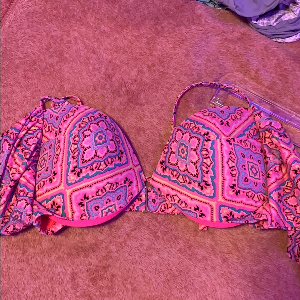 neon print bikini topside 36D